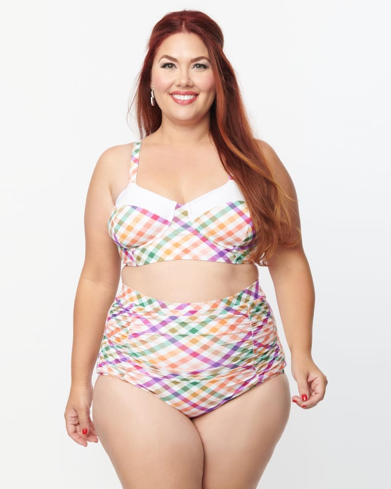 Plus size gingham swimsuit outlet